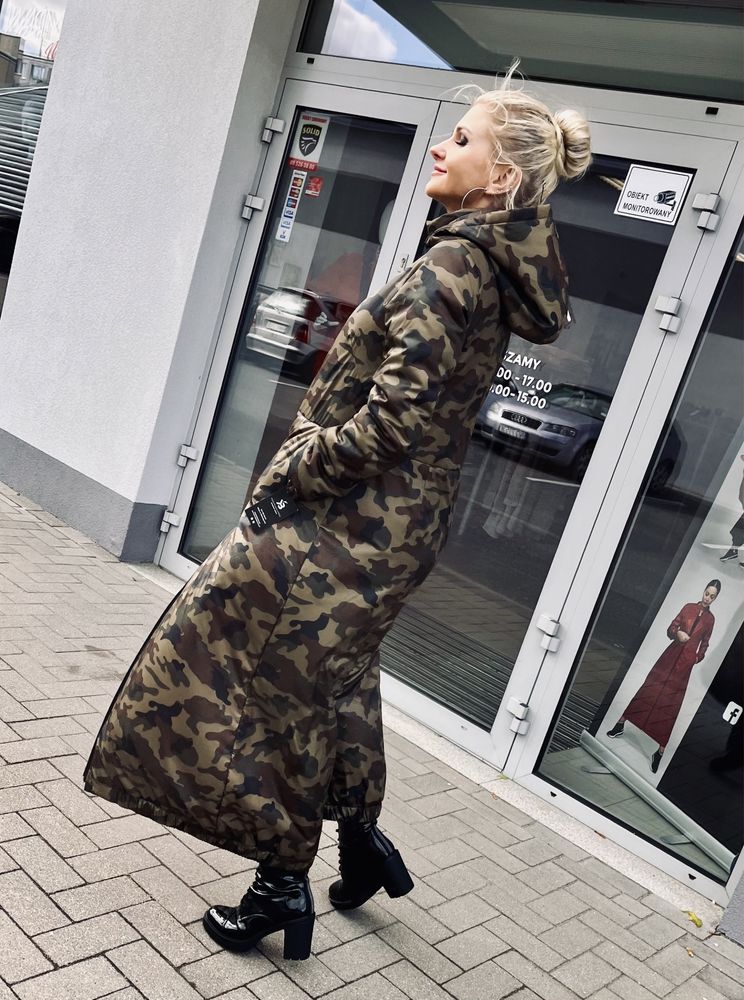 Kurtka maxi plaszcz typu parka M 38/170cm