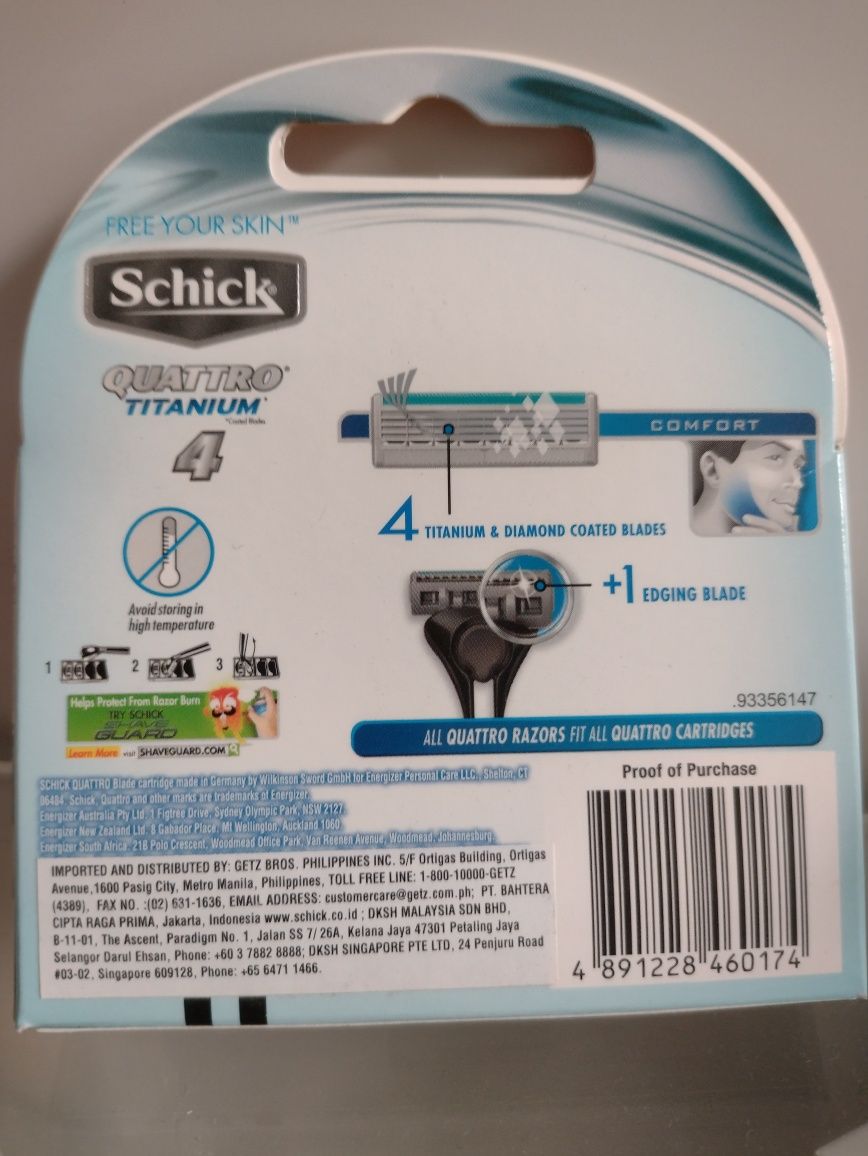 Кассеты Quattro от Schick. Оригинал.