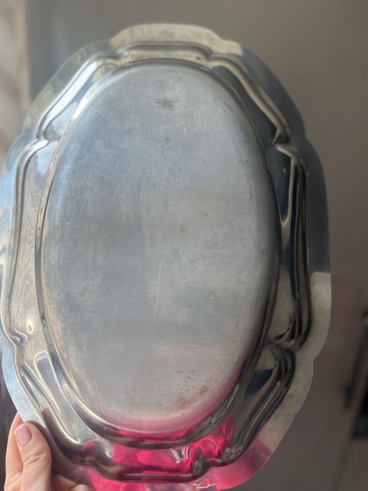 Блюдо, разнос з сталі Італія 18/10 Вінтаж