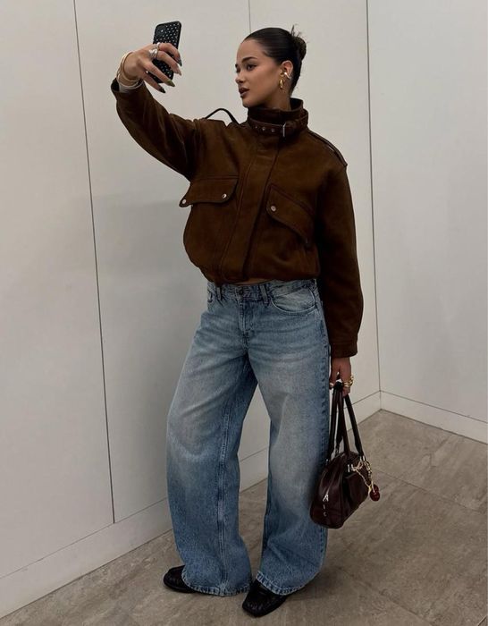 Джинси бойфренди baggy bershka скейтерські сині