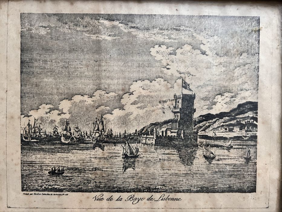 Gravura Lisboa 1798. “ Vue de la baye de Lisbonne”