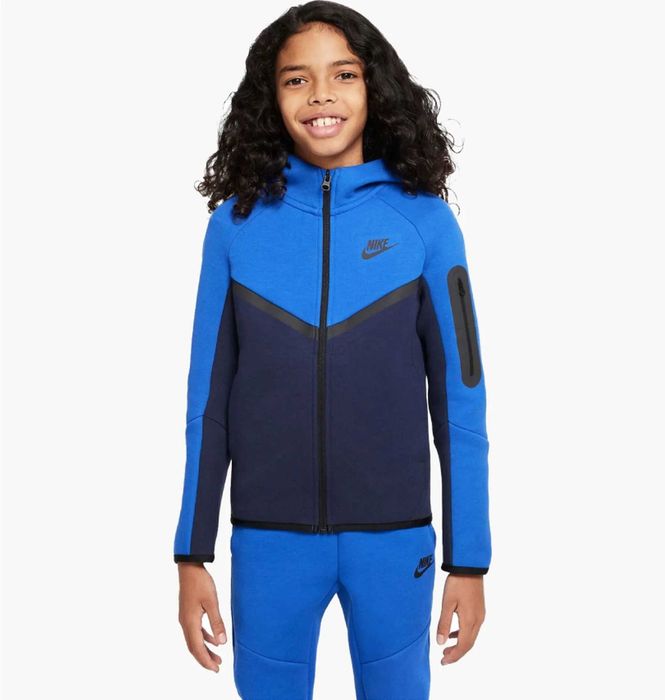 ОРИГІНАЛ! Кофта Nike Tech Fleece Fz Wr Blue M L XL Kids | HV5867-451