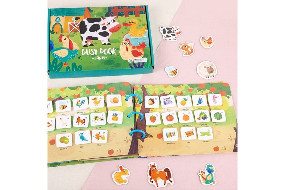 Розвиваюча книга Монтессорі на липучці Busy Book Ферма