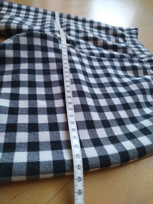 Spodnie piżamowe damskie M w kratkę ocieplane