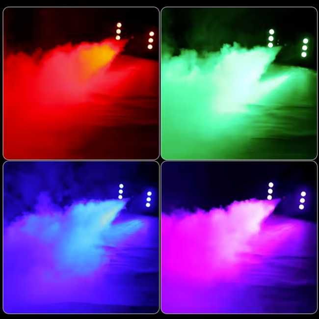 Wytwornica dymu 900W LED RGB pilot bezprzewodowy przewodowy + płyn 5L