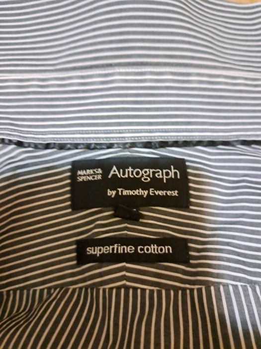 Koszula Męska Marks and Spencer szara paski 100% bawełna