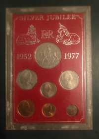 Monety kolekcjonerskie Silver Jubilee 1952 - 1977 Królowa Elżbieta II
