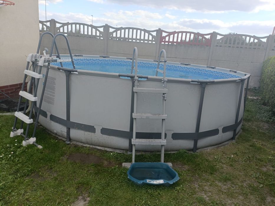 Basen stelażowy bestway steel pro max 457x107cm pompa piaskowa