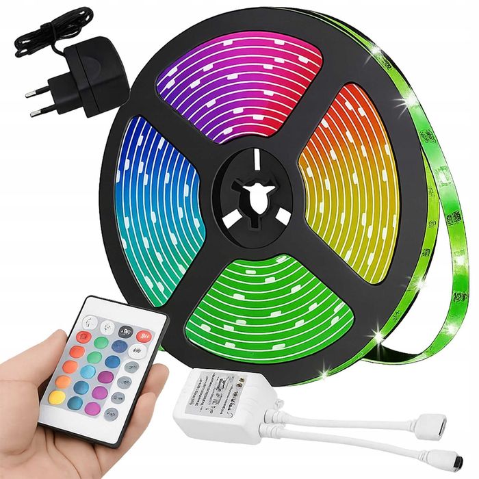 Taśma LED RGB 5m + pilot i zasilacz wodoodporne podświetlenie LED IP67