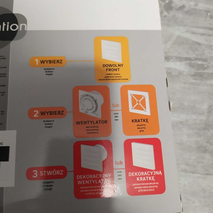 Front szklany do kratki lub wentylatora