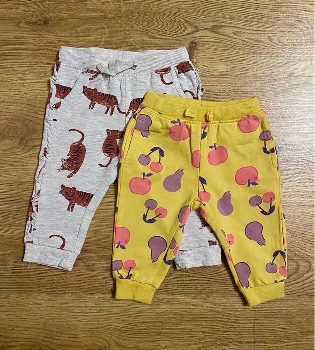 Spodnie niemowlęce 2-pack Cool Club 74 cm | kolorowe, wiśnie, tygrysy