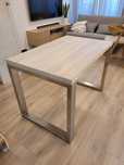 Stół / biurko z drewna i stali nierdzewnej – nowoczesny design, loft