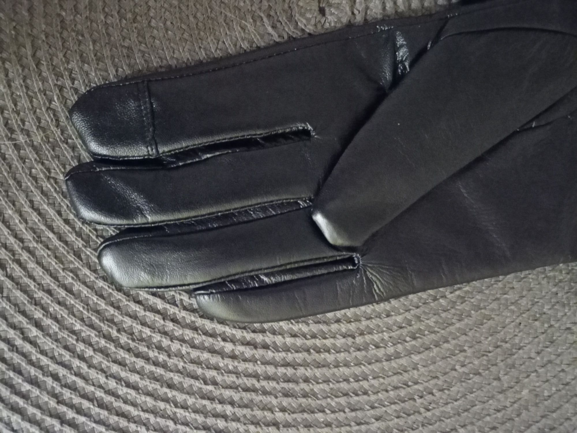 Rękawiczki skórzane damskie Semi Line antybakteryjne