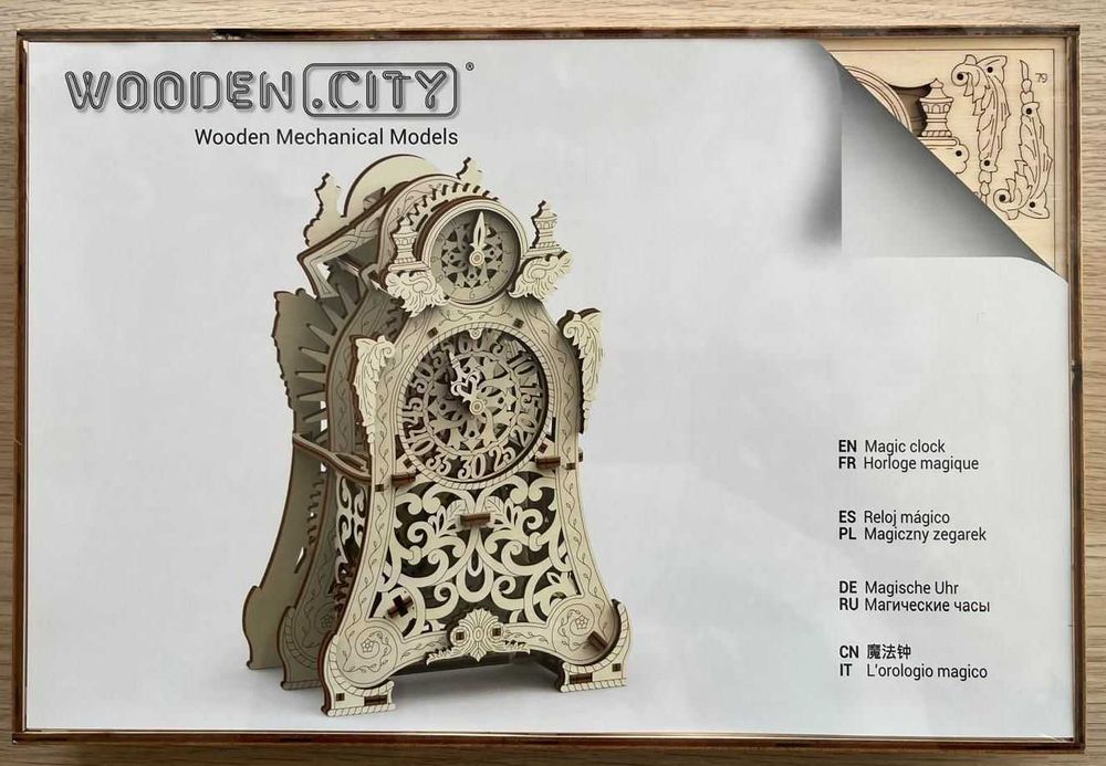Relógio Mágico com mecanismo – Puzzle 3D em madeira – Novo e selado