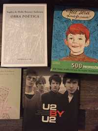 Livro “U2”,“ que serei quando for crescido”, "steve jobs" (em ingles)