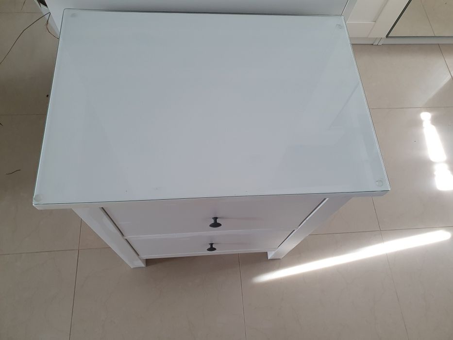 IKEA HEMNES Komoda, 2 szuflady, biała bejca, 54x66 cm