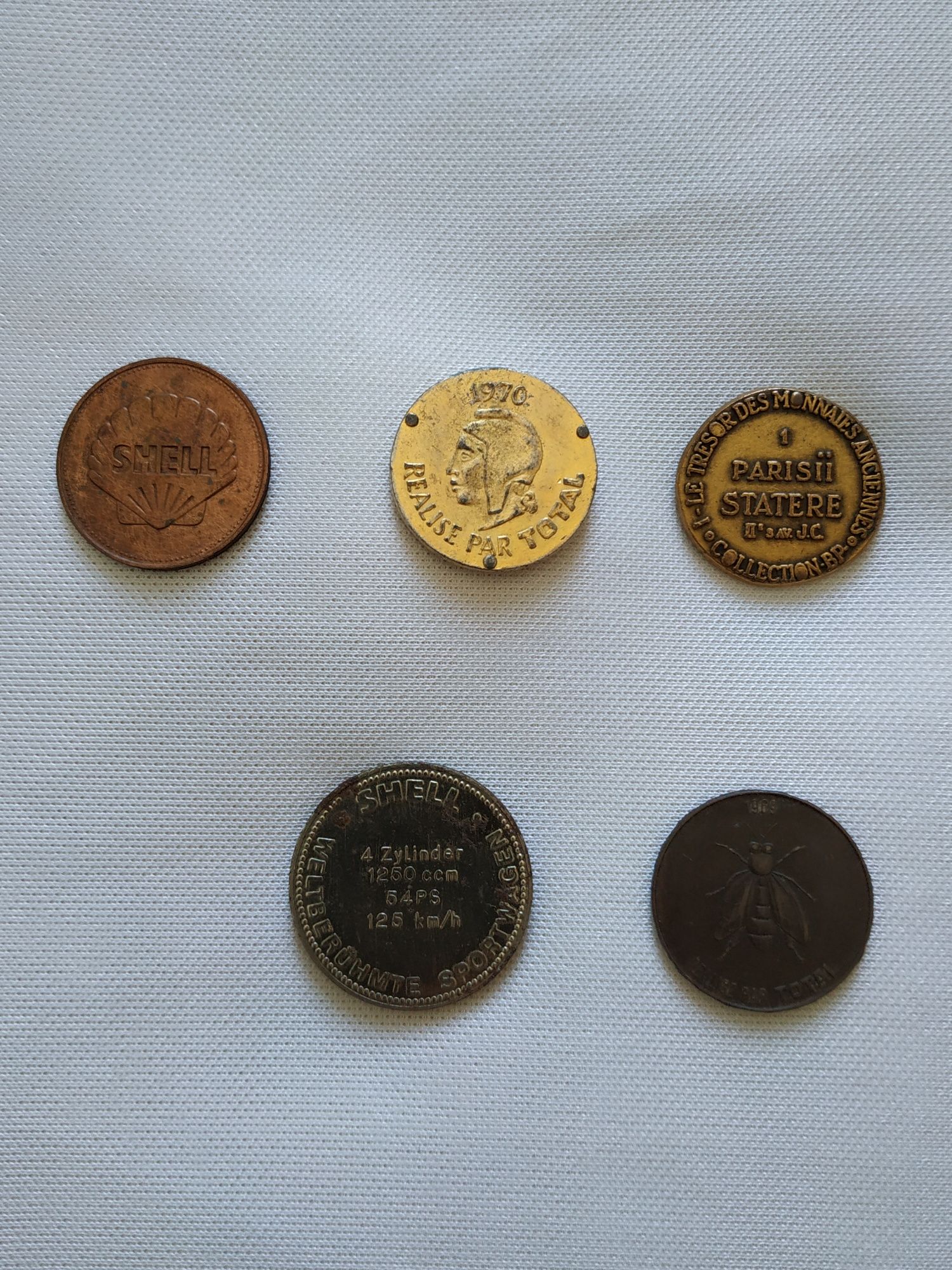 Lote de 5 fichas/Token Antigas