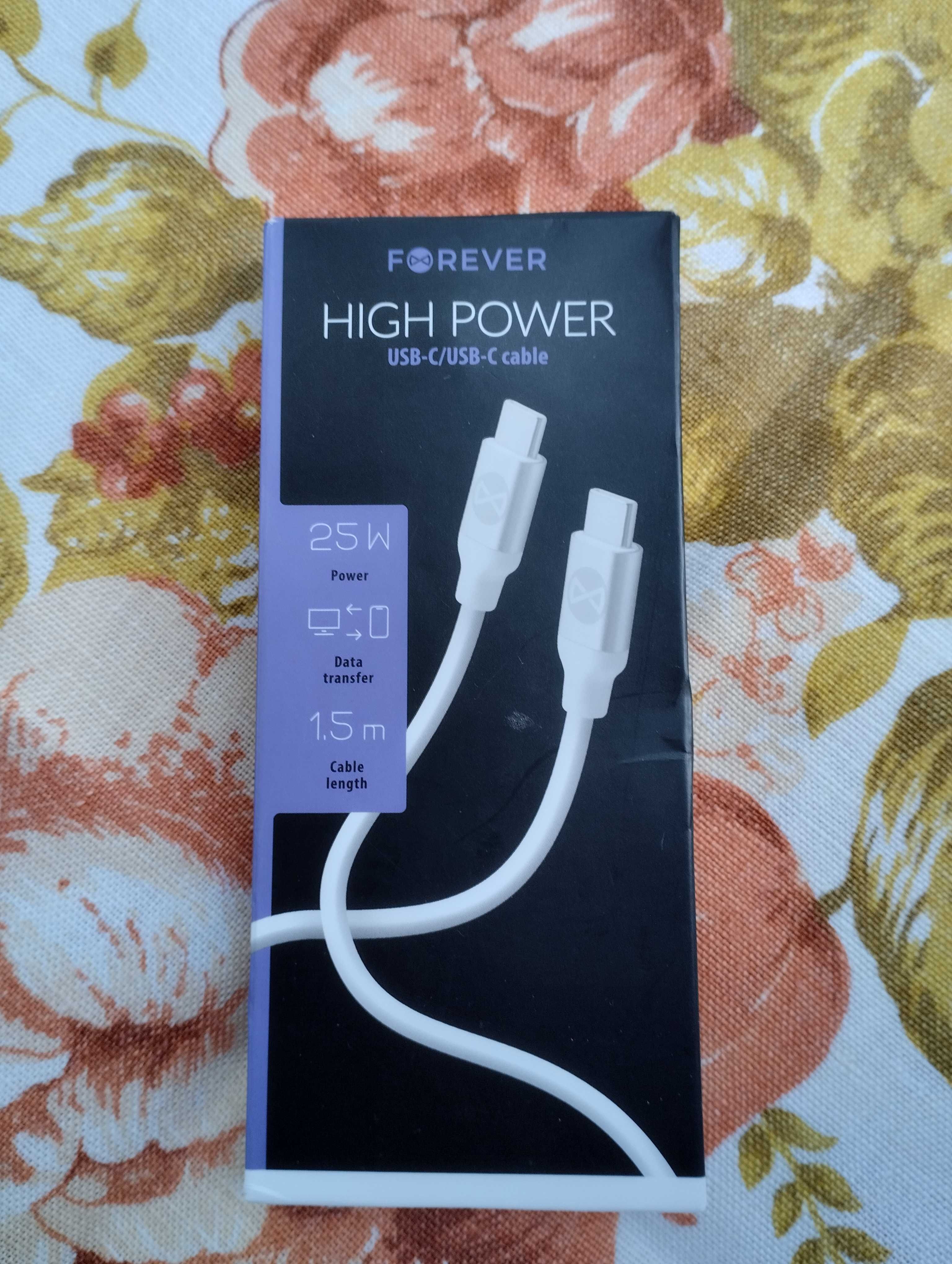 Nowy Kabel Forever HIGH Power USB-C / USB-C 25W  długość 1,5 m