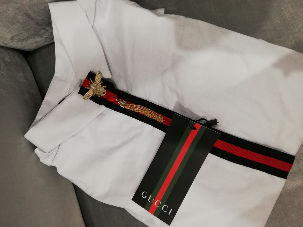 Koszula plisa Gucci s m L XL slim fit bawełna