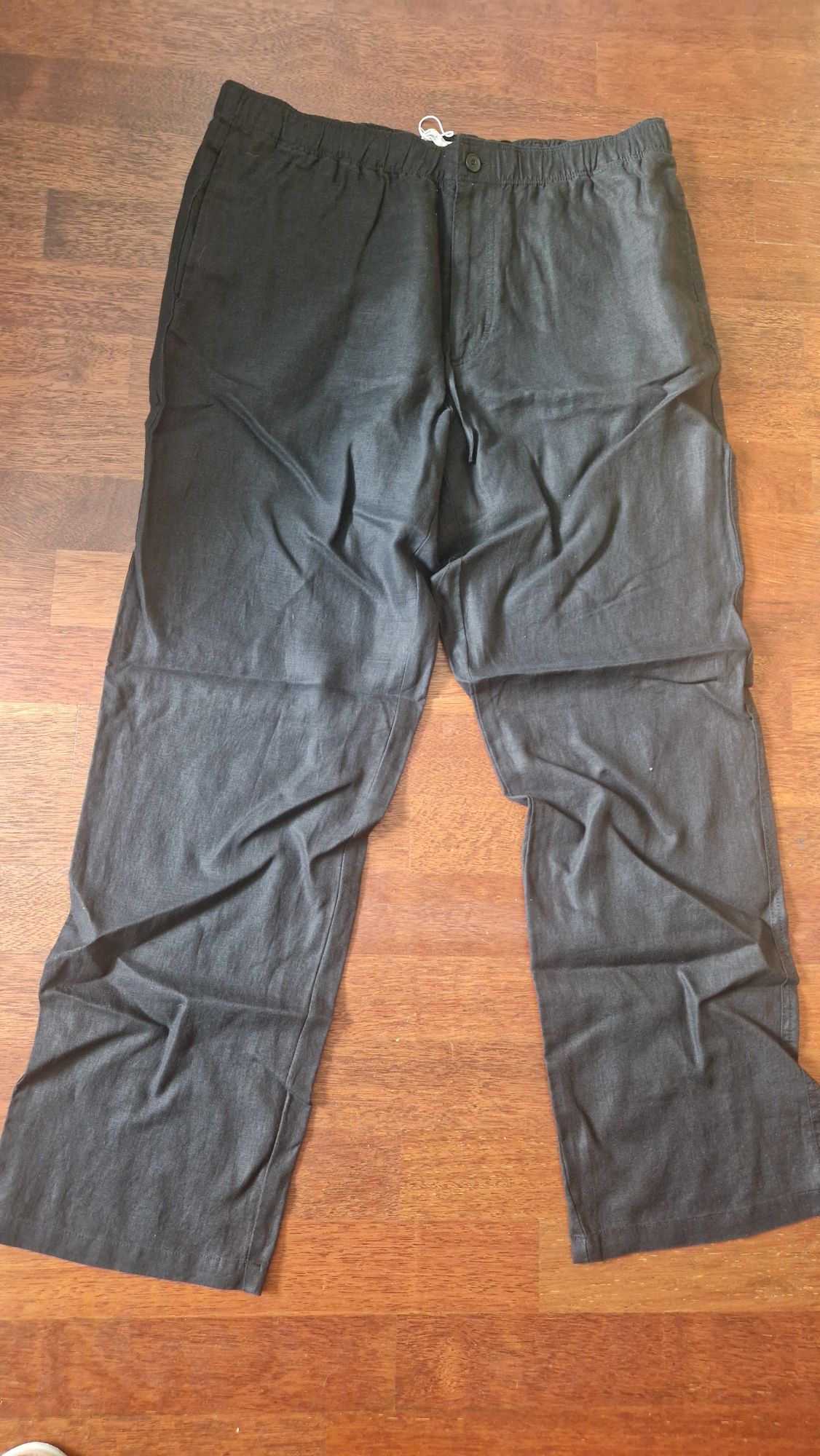 Zara lniane męskie spodnie XL