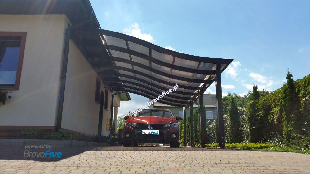 Carport przyścienny, wiata model w linii S