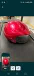 Kask czerwony z daszkiem