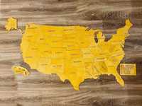 USA drewniana mapa dekoracyjna puzzle 120cm x 80cm