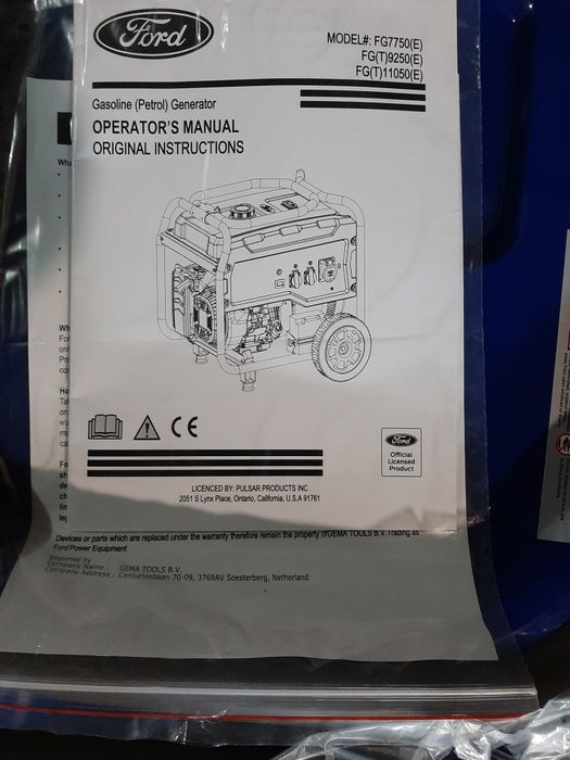 Генератор бензиновый Ford FGT9250E 220/380