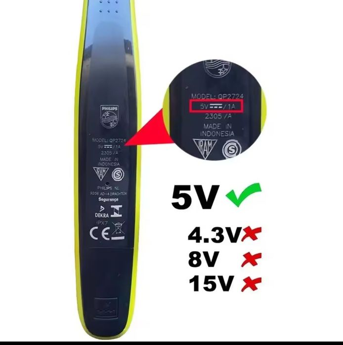 Зарядний кабель  Oneblade USB бритви, One Blade, адаптер Philips