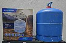 Conjunto fogão gás Campingaz + garrafa com gás