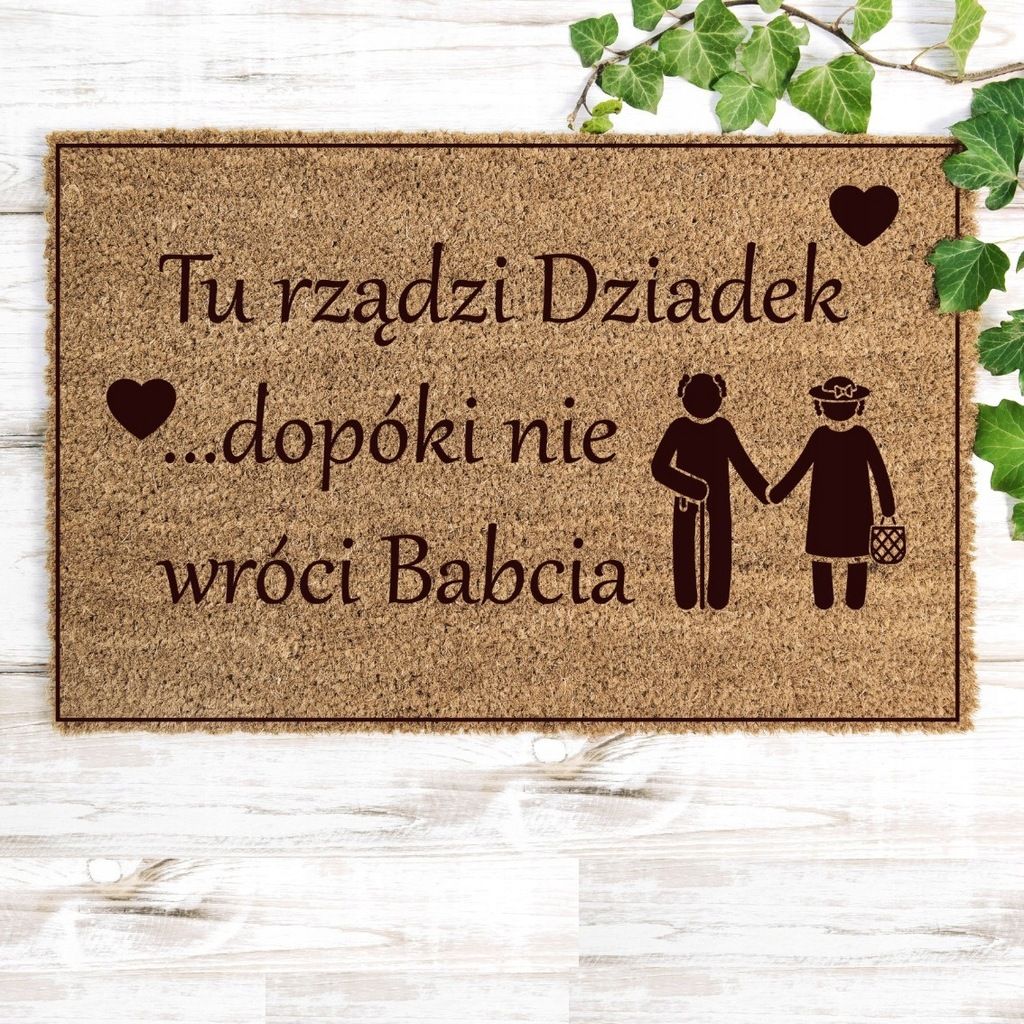 Wycieraczka pod drzwi gruba 40x60cm mata do butów RZĄDZI DZIADEK
