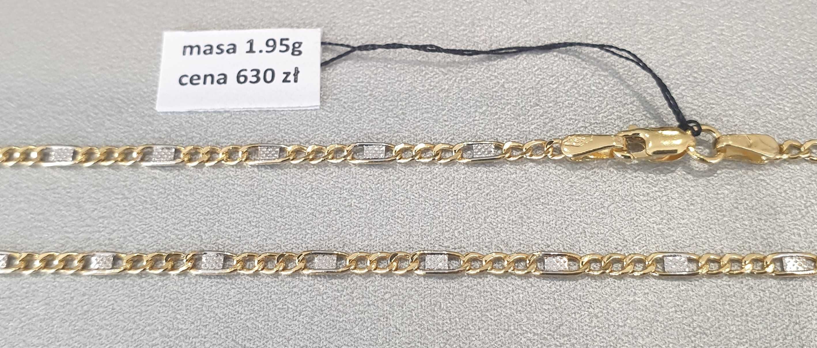 Złoty łańcuszek pr.585 waga 1.95 g dł.45 cm nowy