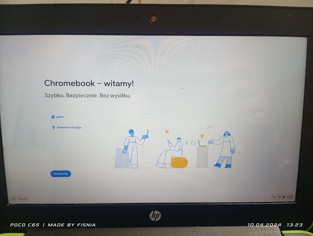 Chrome Book Hp G10 plus dodatkowa bateria