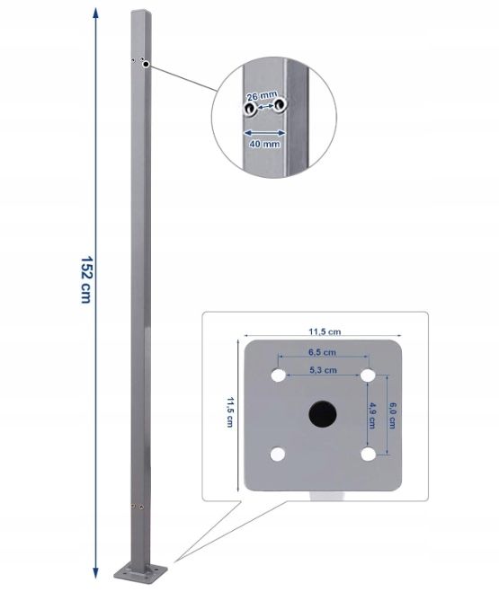 Songmics Słupki Do Skrzynek Markizy, Drążek Mocujący Gsa002