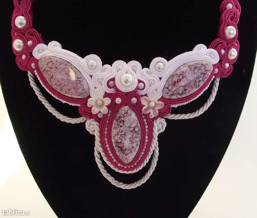 Naszyjnik sutasz,soutache,hand made,