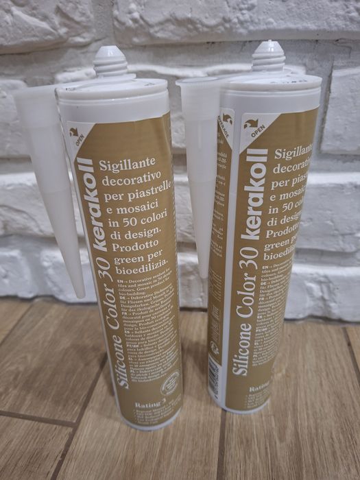 Silikon Kerakoll bezbarwny , 01 biały . 30 brąz . Klej do luster Lakma