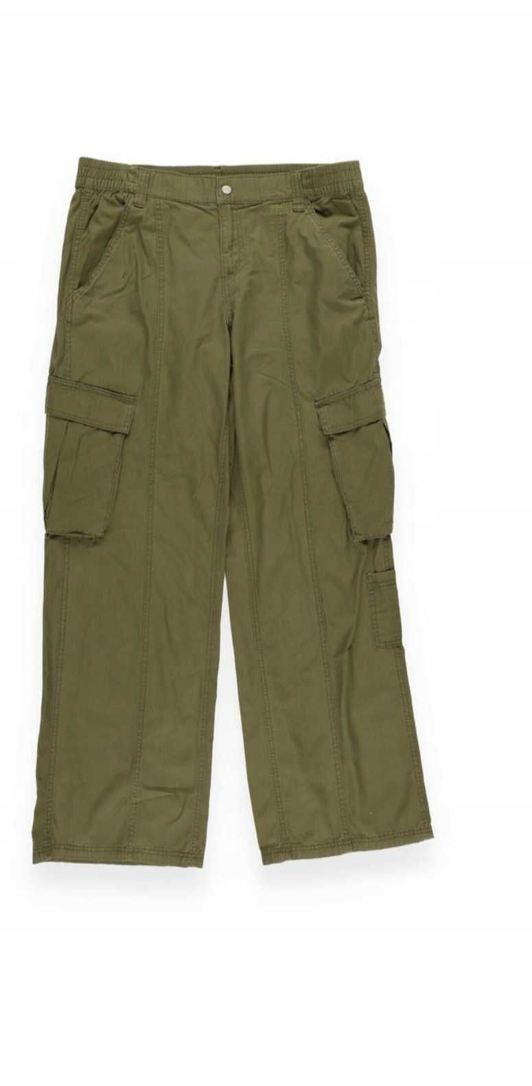 Spodnie NOWE cargo XL damskie szerokie khaki kieszenie bojówki Bonprix