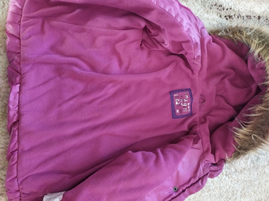 5 10 15 Kurtka zimowa dziewczęca fiolet rozmiar 92-98