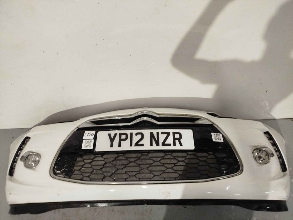 ^ ZDERZAK PRZÓD PRZEDNI CITROEN DS3 EWP EWPA BIAŁY ŚWIATŁA DZIENNE DRL LED HALOGENY