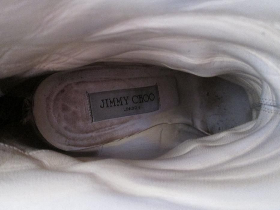 JIMMY CHOO lakierowane botki na szpilce r. 37,5