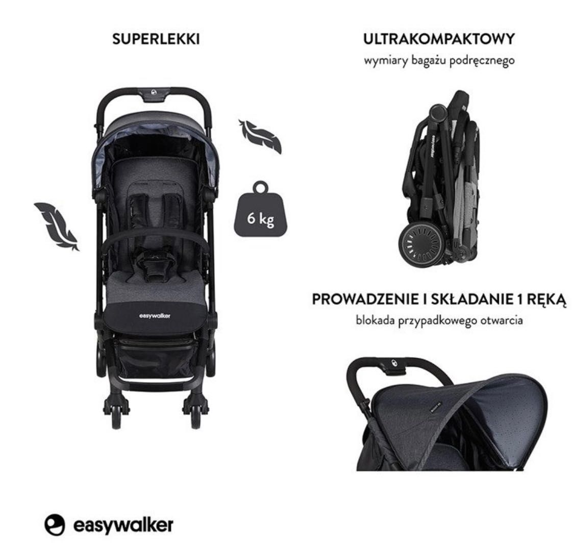 Wózek spacerówką Easywalker Buggy XS Lekki do samolotu