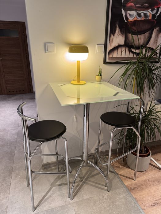 Stolik Barowy Chromowany/ Bauhaus