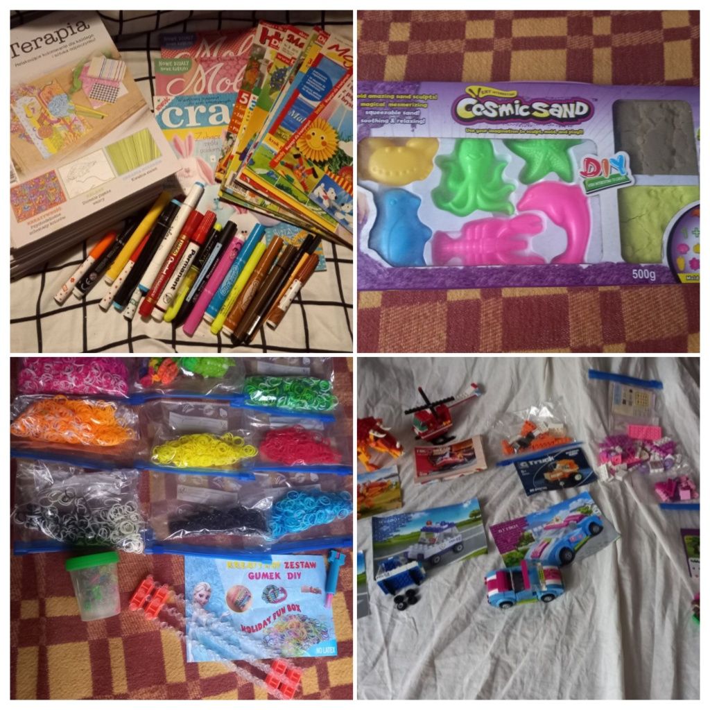 Zabawki dla dzieci, kolorowanki, pisaki, pluszaki i inne