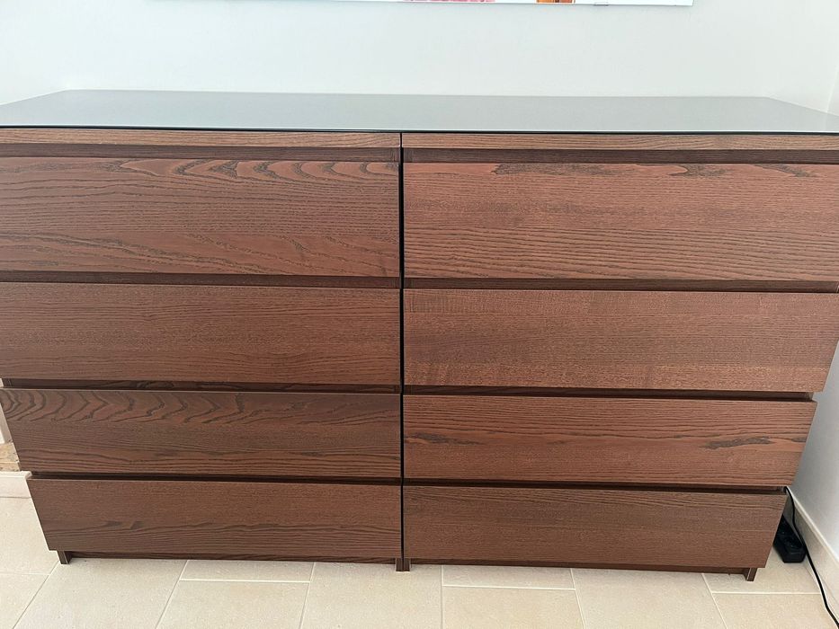 IKEA 3x Malm castanho