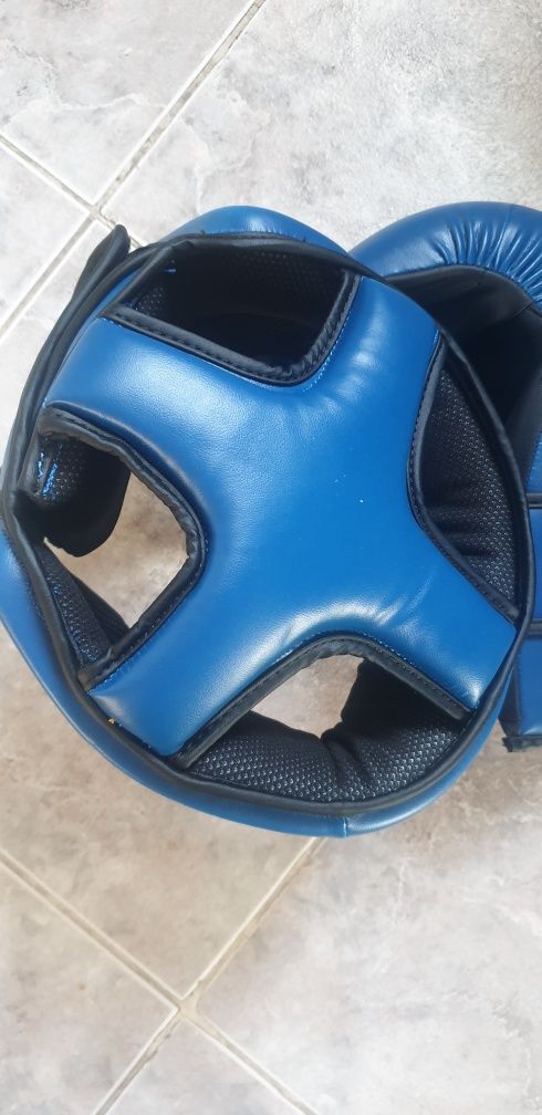 Kask i rękawice otwarte do taekwondo, dziecięce rozm.  M