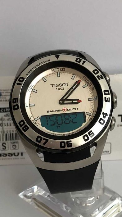 Tissot Sailing Touch, sportowy zegarek 45 mm, nowa bateria, full set