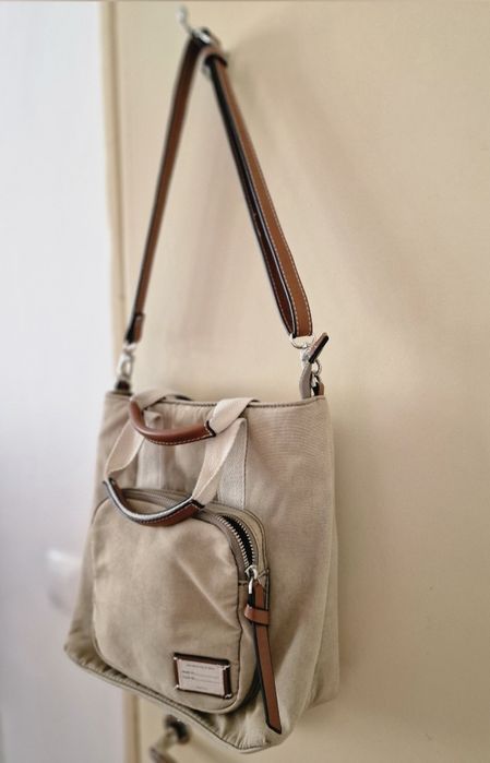 Mala Parfois em lona na cor verde-caqui