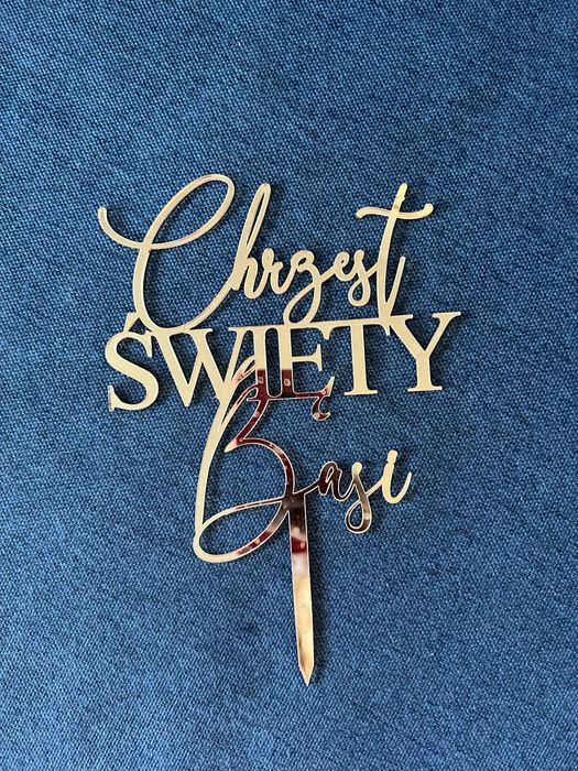 Złoty topper na Chrzest - Basia