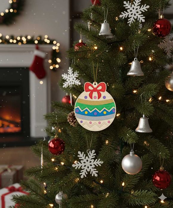 Zestaw 8 szt. świątecznych scrapków do malowania – ozdoby ze sklejki