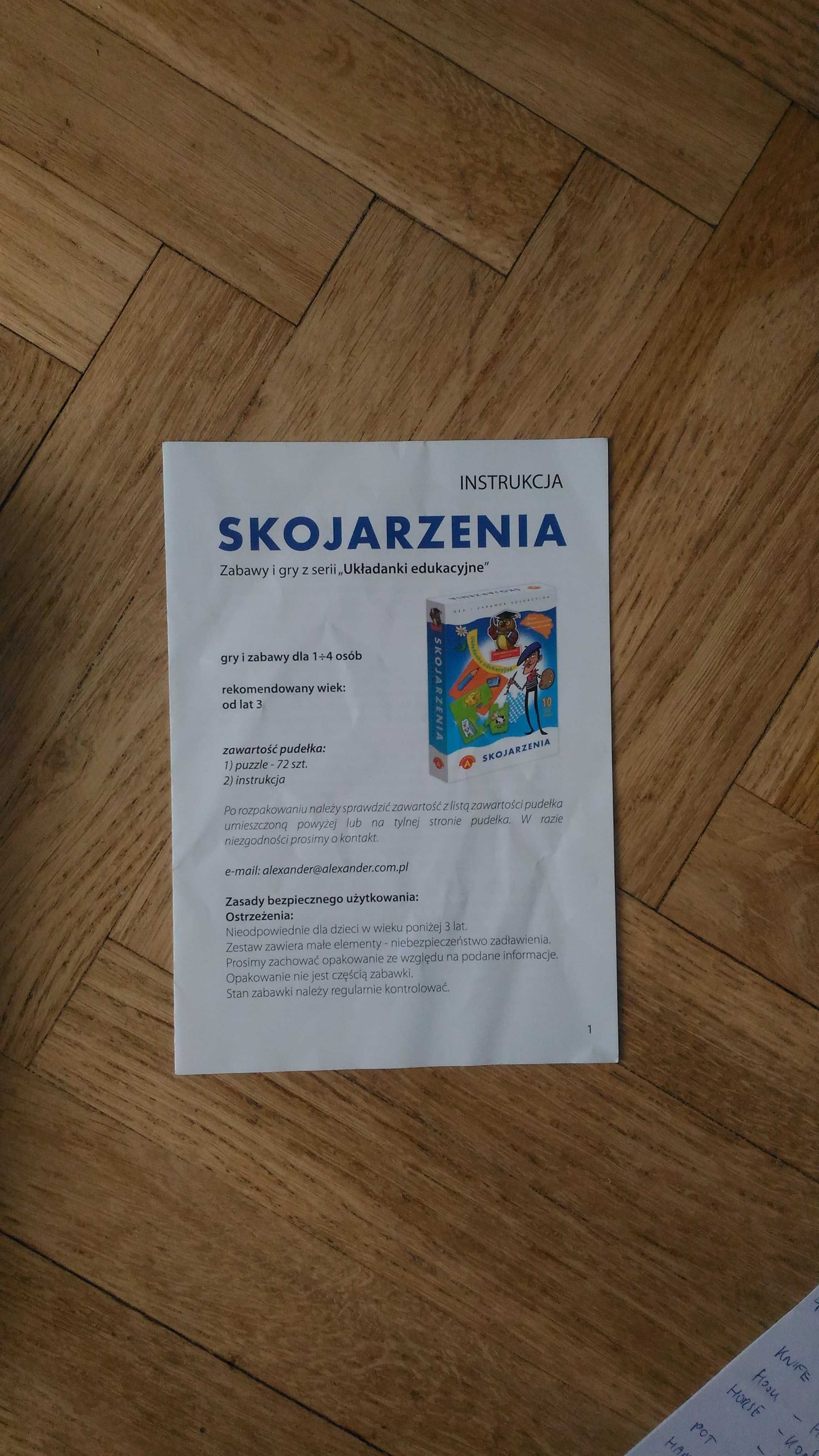 Skojarzenia - gra edukacyjna Aleksander Sowa Mądra Głowa od 3 lat